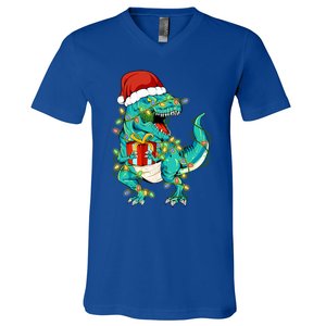 Dinosaur Trex Tree Christmas Sweater Xmas Pet Dino Trex Gift V-Neck T-Shirt