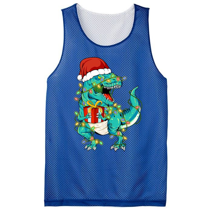 Dinosaur Trex Tree Christmas Sweater Xmas Pet Dino Trex Gift Mesh Reversible Basketball Jersey Tank