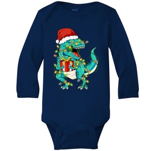 Dinosaur Trex Tree Christmas Sweater Xmas Pet Dino Trex Gift Baby Long Sleeve Bodysuit