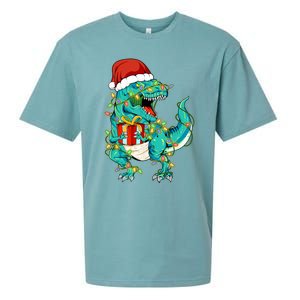 Dinosaur Trex Tree Christmas Sweater Xmas Pet Dino Trex Gift Sueded Cloud Jersey T-Shirt