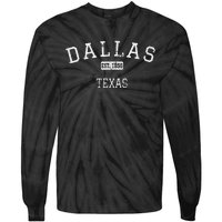 Dallas Texas TX Vintage Athletic Sports Tie-Dye Long Sleeve Shirt