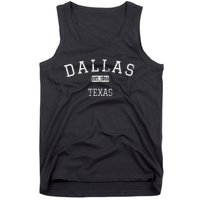 Dallas Texas TX Vintage Athletic Sports Tank Top