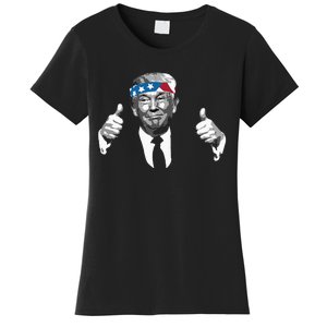 Donald Trump Thumbs Up American Flag Bandana Women's T-Shirt