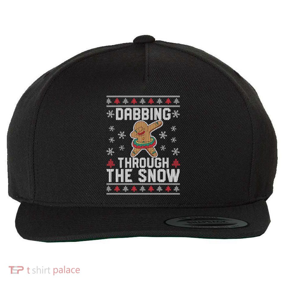 Dabbing Through The Snow Gingerbread Christmas Dab Dance Funny Gift Wool Snapback Cap