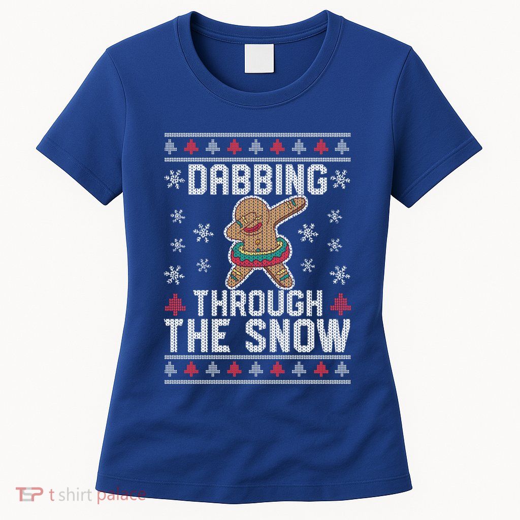 Dabbing Through The Snow Gingerbread Christmas Dab Dance Funny Gift Womens T-Shirt