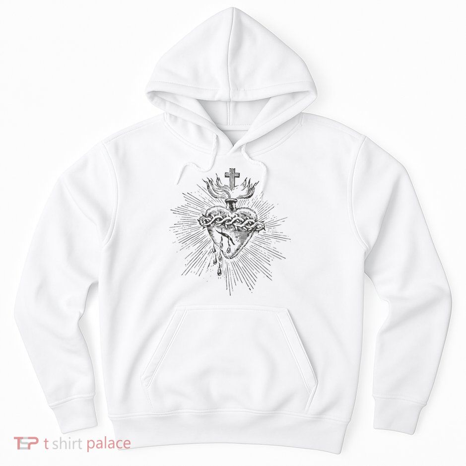 Devotion To The Sacred Heart Of Jesus Vintage Catholic Art Hoodie