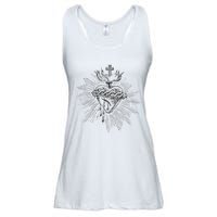 Devotion To The Sacred Heart Of Jesus Vintage Catholic Art Ladies Essential Flowy Tank