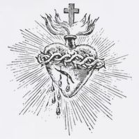 Devotion To The Sacred Heart Of Jesus Vintage Catholic Art Hat