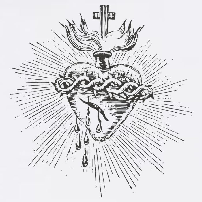 Devotion To The Sacred Heart Of Jesus Vintage Catholic Art Hat