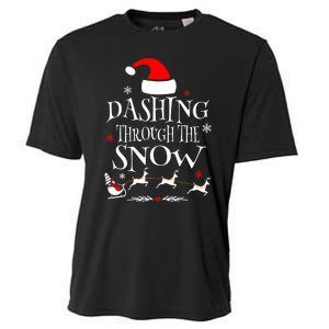 Dashing Through The Snow Merry Christmas Santa Sleigh Ride Cooling Performance Crew T-Shirt