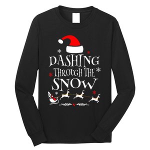 Dashing Through The Snow Merry Christmas Santa Sleigh Ride Long Sleeve Shirt