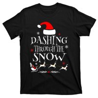 Dashing Through The Snow Merry Christmas Santa Sleigh Ride T-Shirt