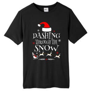 Dashing Through The Snow Merry Christmas Santa Sleigh Ride Tall Fusion ChromaSoft Performance T-Shirt