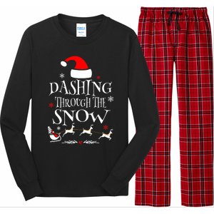 Dashing Through The Snow Merry Christmas Santa Sleigh Ride Long Sleeve Pajama Set