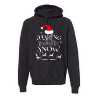 Dashing Through The Snow Merry Christmas Santa Sleigh Ride Premium Hoodie