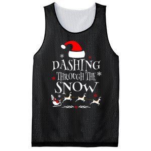 Dashing Through The Snow Merry Christmas Santa Sleigh Ride Mesh Reversible Basketball Jersey Tank