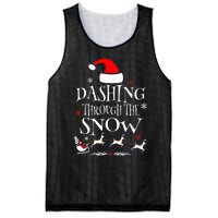 Dashing Through The Snow Merry Christmas Santa Sleigh Ride Mesh Reversible Basketball Jersey Tank