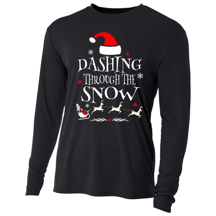 Dashing Through The Snow Merry Christmas Santa Sleigh Ride Cooling Performance Long Sleeve Crew