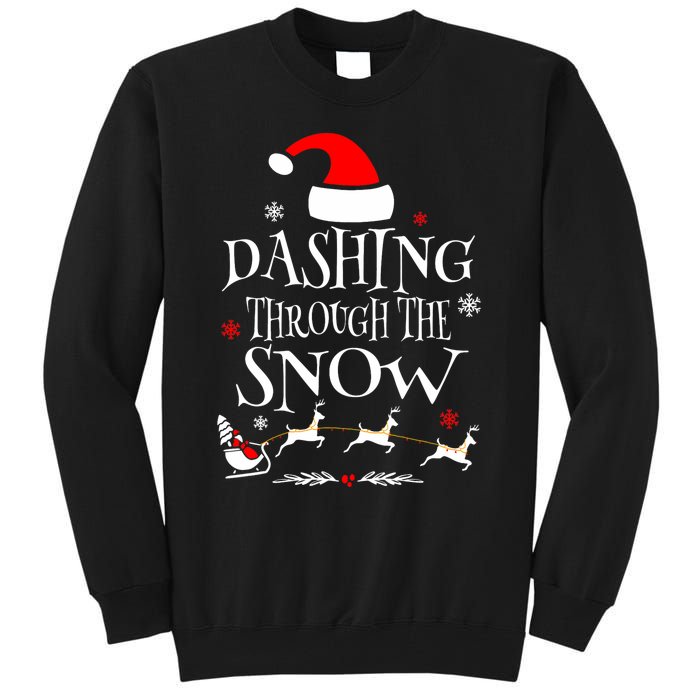 Dashing Through The Snow Merry Christmas Santa Sleigh Ride Tall Sweatshirt