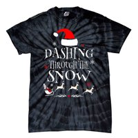 Dashing Through The Snow Merry Christmas Santa Sleigh Ride Tie-Dye T-Shirt