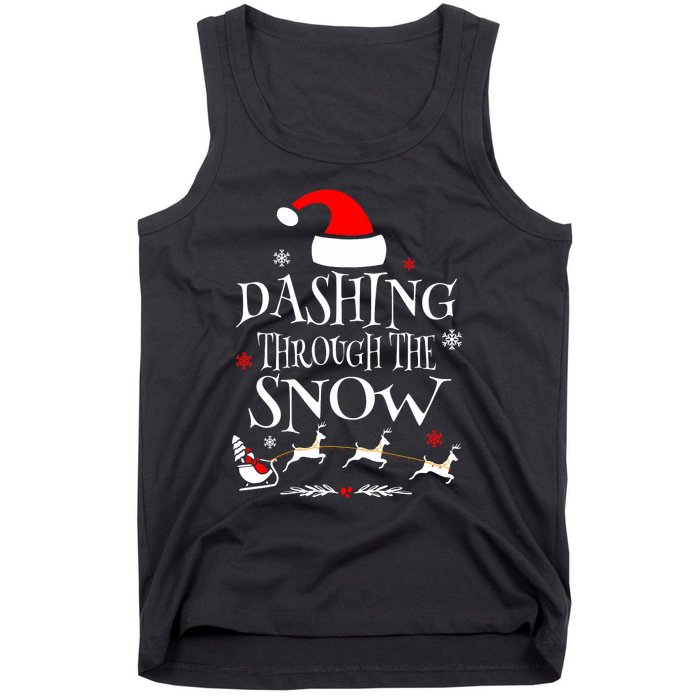 Dashing Through The Snow Merry Christmas Santa Sleigh Ride Tank Top