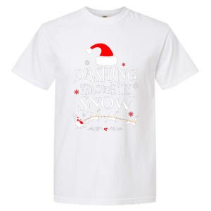 Dashing Through The Snow Merry Christmas Santa Sleigh Ride Garment-Dyed Heavyweight T-Shirt