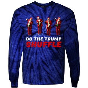 Do The Trump Shuffle Funny Trump Dance Santa Christmas Pj Tie-Dye Long Sleeve Shirt