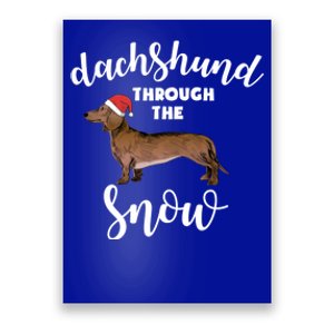 Dachshund Through The Snow Tee Dog Christmas Santa Hat Gift Poster