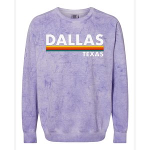 Dallas Texas Tx Retro Stripes Colorblast Crewneck Sweatshirt