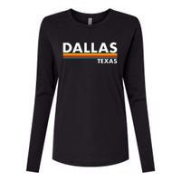 Dallas Texas Tx Retro Stripes Womens Cotton Relaxed Long Sleeve T-Shirt