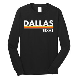 Dallas Texas Tx Retro Stripes Long Sleeve Shirt