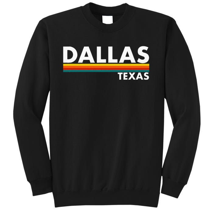 Dallas Texas Tx Retro Stripes Sweatshirt