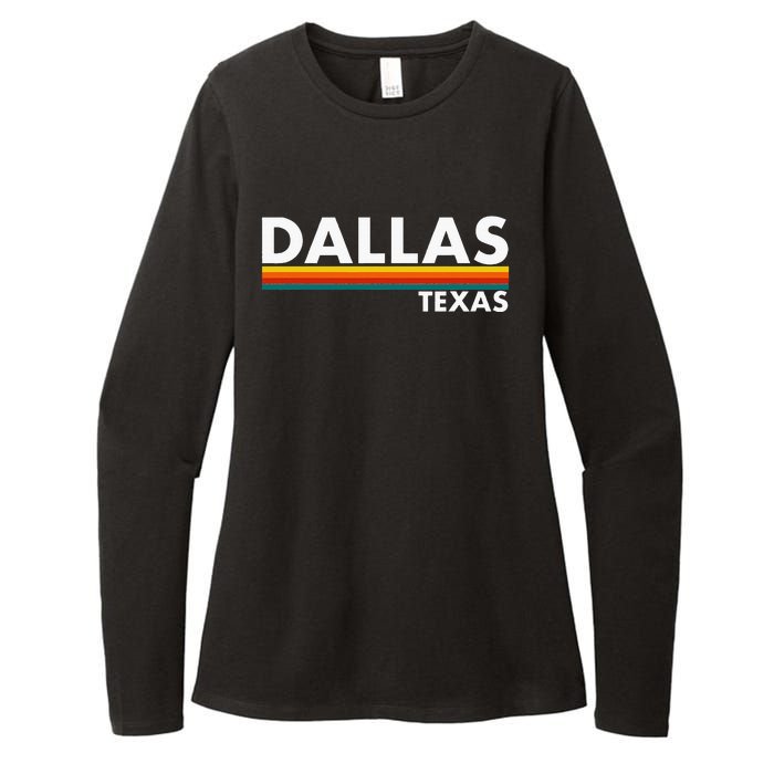 Dallas Texas Tx Retro Stripes Womens CVC Long Sleeve Shirt