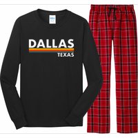 Dallas Texas Tx Retro Stripes Long Sleeve Pajama Set