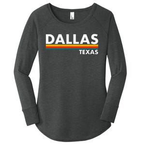 Dallas Texas Tx Retro Stripes Women's Perfect Tri Tunic Long Sleeve Shirt