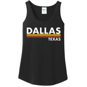 Dallas Texas Tx Retro Stripes Ladies Essential Tank