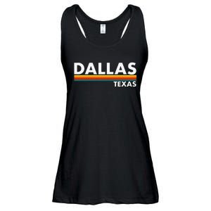 Dallas Texas Tx Retro Stripes Ladies Essential Flowy Tank