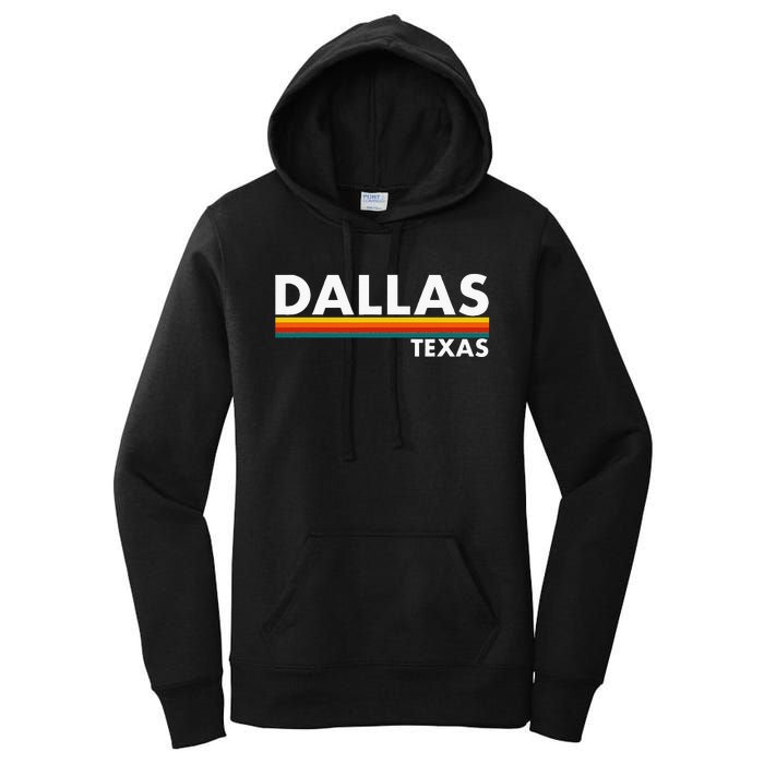 Dallas Texas Tx Retro Stripes Women's Pullover Hoodie