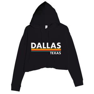 Dallas Texas Tx Retro Stripes Crop Fleece Hoodie