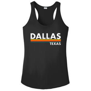 Dallas Texas Tx Retro Stripes Ladies PosiCharge Competitor Racerback Tank