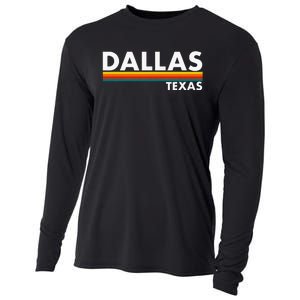 Dallas Texas Tx Retro Stripes Cooling Performance Long Sleeve Crew