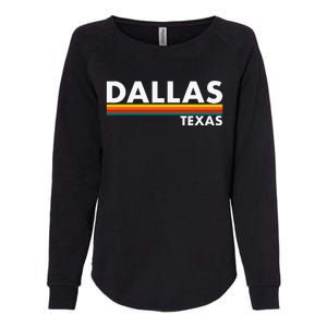 Dallas Texas Tx Retro Stripes Womens California Wash Sweatshirt