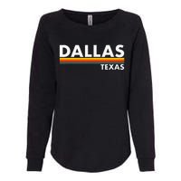 Dallas Texas Tx Retro Stripes Womens California Wash Sweatshirt