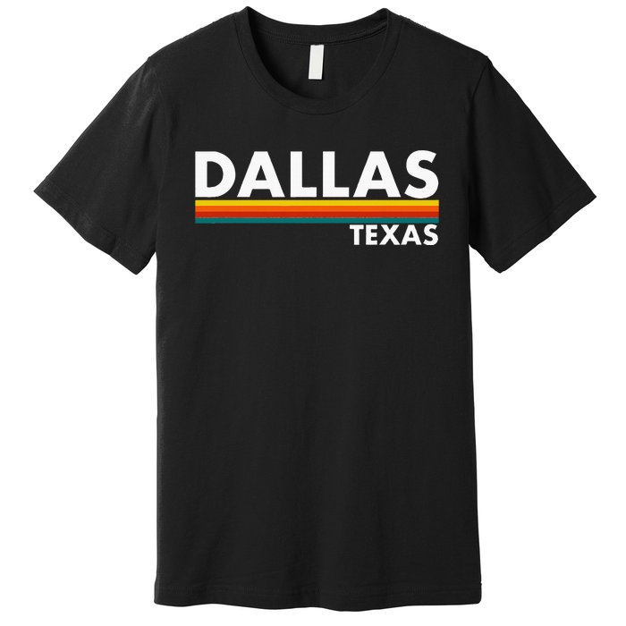 Dallas Texas Tx Retro Stripes Premium T-Shirt