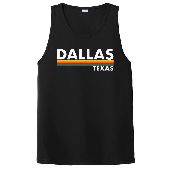 Dallas Texas Tx Retro Stripes PosiCharge Competitor Tank