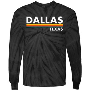 Dallas Texas Tx Retro Stripes Tie-Dye Long Sleeve Shirt