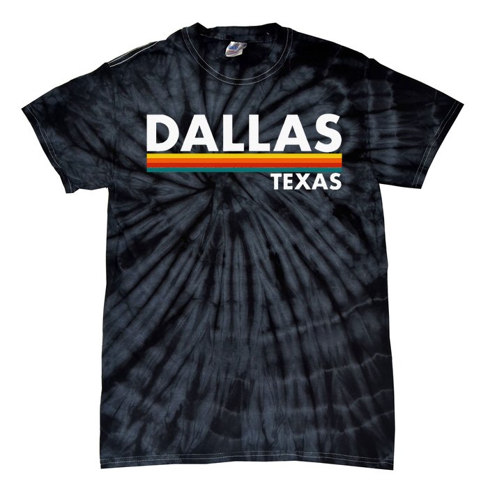 Dallas Texas Tx Retro Stripes Tie-Dye T-Shirt