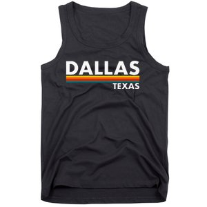 Dallas Texas Tx Retro Stripes Tank Top