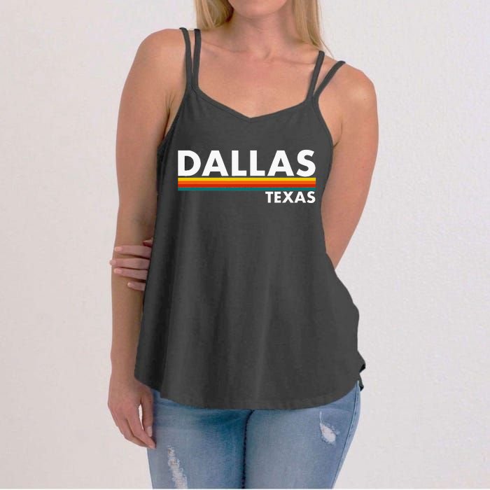 Dallas Texas Tx Retro Stripes Women's Strappy Tank