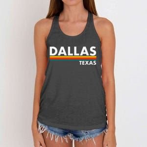 Dallas Texas Tx Retro Stripes Women's Knotted Racerback Tank